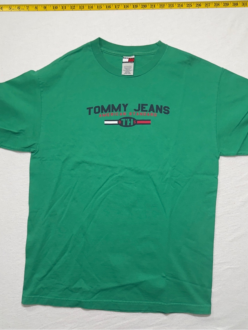 Vintage Tommy Hilfiger Bright Green Tommy Jeans Logo Crewneck Tee